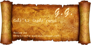 Götz Gyöngyi névjegykártya